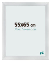 Cadre Photo 55x65cm Argent Noir Patine MDF Pisa De Face Mesure | Yourdecoration.fr