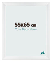Cadre Photo 55x65cm Blanc Vintage MDF Pisa De Face Mesure | Yourdecoration.fr