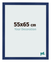 Cadre Photo 55x65cm Bleu Foncé Patiné MDF Bologna De Face Mesure | Yourdecoration.fr