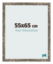 Cadre Photo 55x65cm Bleu Or Mélangé MDF Bologna De Face Mesure | Yourdecoration.fr