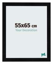 Cadre Photo 55x65cm Noir Argent Poli MDF Pisa De Face Mesure | Yourdecoration.fr