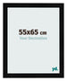 Cadre Photo 55x65cm Noir Argent Poli MDF Pisa De Face Mesure | Yourdecoration.fr