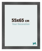 Cadre Photo 55x65cm Noir Argent Poli MDF Pisa De Face Mesure | Yourdecoration.fr