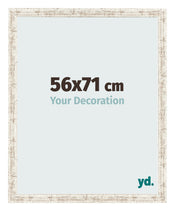 Cadre Photo 56x71cm Blanc Vintage MDF Bologna De Face Mesure | Yourdecoration.fr