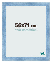 Cadre Photo 56x71cm Bleu Brillant Patine MDF Pisa De Face Mesure | Yourdecoration.fr