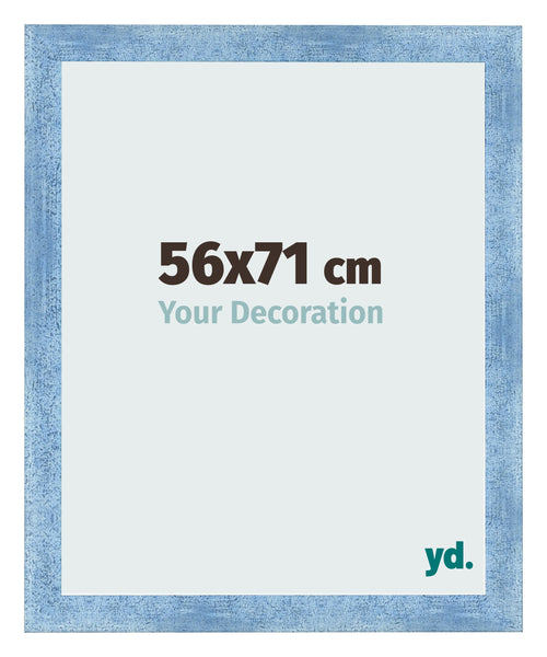 Cadre Photo 56x71cm Bleu Brillant Patine MDF Pisa De Face Mesure | Yourdecoration.fr