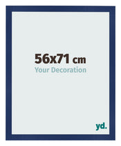 Cadre Photo 56x71cm Bleu Foncé Patiné MDF Bologna De Face Mesure | Yourdecoration.fr