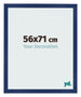 Cadre Photo 56x71cm Bleu Foncé Patiné MDF Bologna De Face Mesure | Yourdecoration.fr