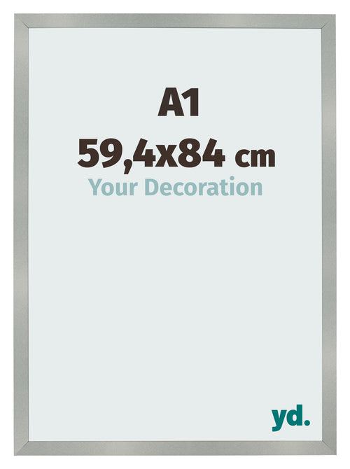 Cadre Photo 59 4x84cm A1 Aluminium Brossé MDF Bologna De Face Mesure | Yourdecoration.fr