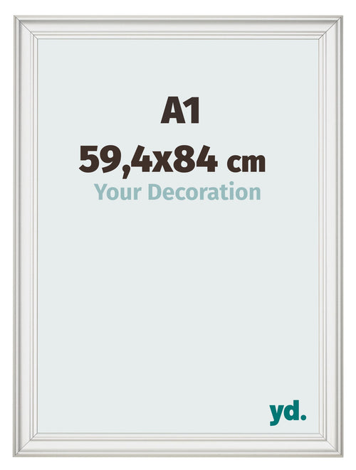 Cadre Photo 59 4x84cm A1 Blanc Patine MDF Lazio De Face Mesure | Yourdecoration.fr