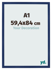 Cadre Photo 59 4x84cm A1 Bleu Foncé Patiné MDF Bologna De Face Mesure | Yourdecoration.fr