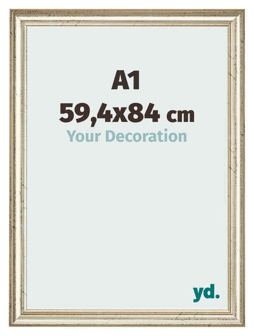 Cadre Photo 59 4x84cm A1 Brillance Metallique MDF Lazio De Face Mesure | Yourdecoration.fr
