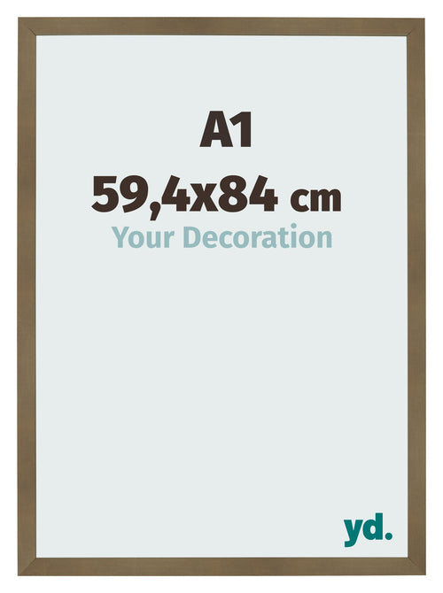 Cadre Photo 59 4x84cm A1 Bronze Décor MDF Bologna De Face Mesure | Yourdecoration.fr