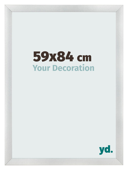 Cadre Photo 59x84cm Argent Noir Patine MDF Pisa De Face Mesure | Yourdecoration.fr