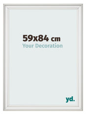 Cadre Photo 59x84cm Blanc Patine MDF Lazio De Face Mesure | Yourdecoration.fr