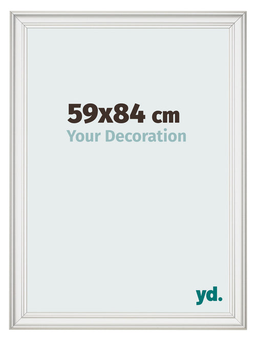 Cadre Photo 59x84cm Blanc Patine MDF Lazio De Face Mesure | Yourdecoration.fr