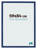 Cadre Photo 59x84cm Bleu Foncé Patiné MDF Bologna De Face Mesure | Yourdecoration.fr