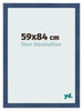 Cadre Photo 59x84cm Bleu Fonce Patine MDF Pisa De Face Mesure | Yourdecoration.fr