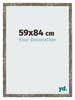 Cadre Photo 59x84cm Bleu Or Mélangé MDF Bologna De Face Mesure | Yourdecoration.fr