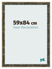 Cadre Photo 59x84cm Bleu Or Melange MDF Pisa De Face Mesure | Yourdecoration.fr