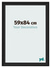 Cadre Photo 59x84cm Noir Grain de Bois MDF Lazio De Face Mesure | Yourdecoration.fr