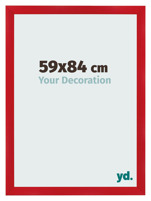 Cadre Photo 59x84cm Rouge MDF Pisa De Face Mesure | Yourdecoration.fr