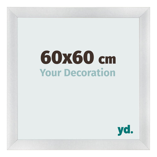 Cadre Photo 60x60cm Argent Noir Patine MDF Pisa De Face Mesure | Yourdecoration.fr