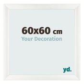 Cadre Photo 60x60cm Blanc Vintage MDF Pisa De Face Mesure | Yourdecoration.fr