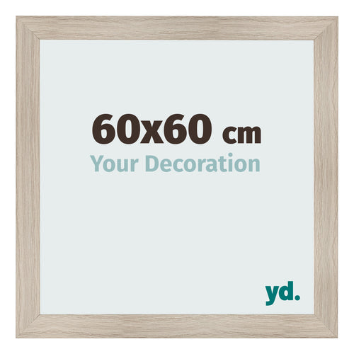 Cadre Photo 60x60cm Chene Rustique MDF Pisa De Face Mesure | Yourdecoration.fr