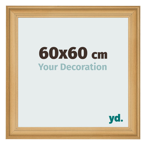 Cadre Photo 60x60cm De Pin Grain de Bois MDF Lazio De Face Mesure | Yourdecoration.fr
