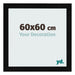 Cadre Photo 60x60cm Noir Argent Poli MDF Pisa De Face Mesure | Yourdecoration.fr