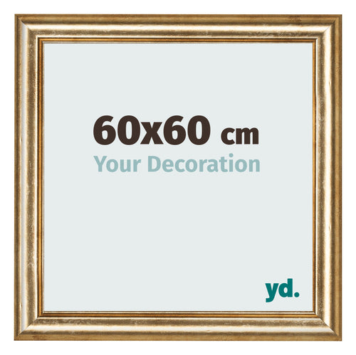 Cadre Photo 60x60cm Or Antique MDF Lazio De Face Mesure | Yourdecoration.fr