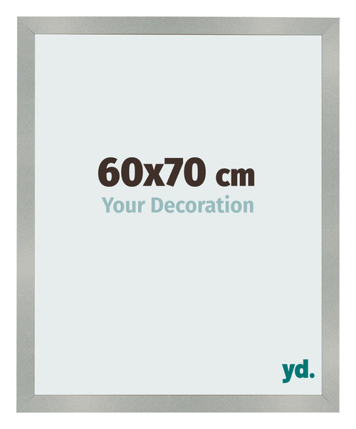 Cadre Photo 60x70cm Aluminium Brossé MDF Bologna De Face Mesure | Yourdecoration.fr