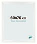 Cadre Photo 60x70cm Blanc Vintage MDF Pisa De Face Mesure | Yourdecoration.fr