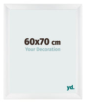 Cadre Photo 60x70cm Blanc Vintage MDF Pisa De Face Mesure | Yourdecoration.fr