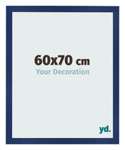 Cadre Photo 60x70cm Bleu Foncé Patiné MDF Bologna De Face Mesure | Yourdecoration.fr