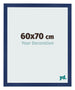 Cadre Photo 60x70cm Bleu Foncé Patiné MDF Bologna De Face Mesure | Yourdecoration.fr