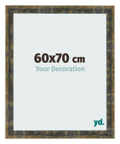 Cadre Photo 60x70cm Bleu Or Melange MDF Pisa De Face Mesure | Yourdecoration.fr