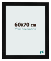 Cadre Photo 60x70cm Noir Argent Poli MDF Pisa De Face Mesure | Yourdecoration.fr