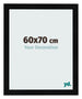 Cadre Photo 60x70cm Noir Argent Poli MDF Pisa De Face Mesure | Yourdecoration.fr