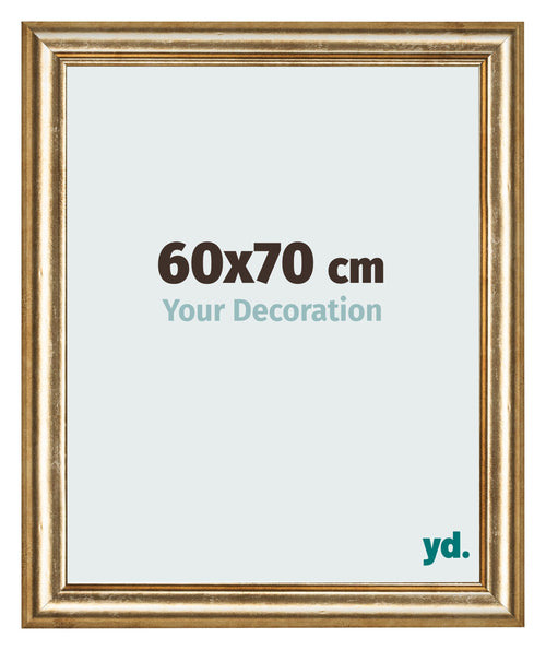 Cadre Photo 60x70cm Or Antique MDF Lazio De Face Mesure | Yourdecoration.fr