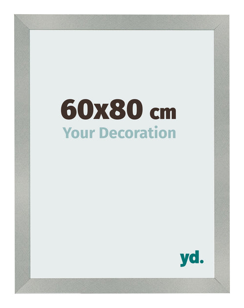 Cadre Photo 60x80cm Aluminium Brossé MDF Bologna De Face Mesure | Yourdecoration.fr