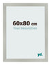 Cadre Photo 60x80cm Argent Mat MDF Bologna De Face Mesure | Yourdecoration.fr