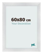 Cadre Photo 60x80cm Argent Noir Patine MDF Pisa De Face Mesure | Yourdecoration.fr