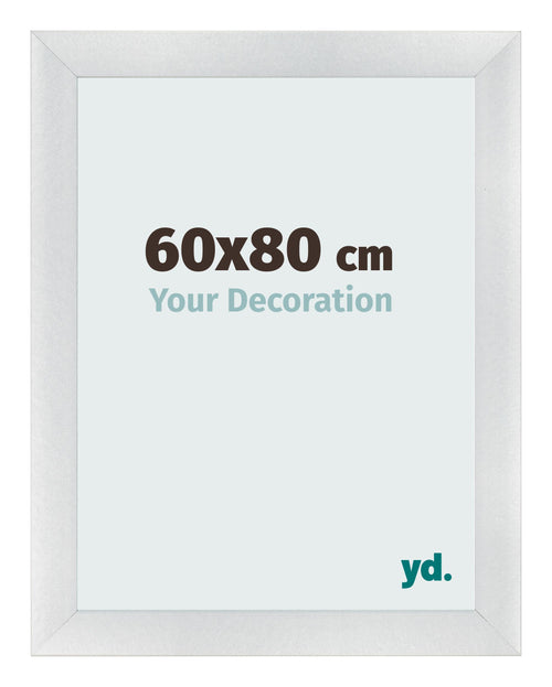 Cadre Photo 60x80cm Argent Noir Patine MDF Pisa De Face Mesure | Yourdecoration.fr