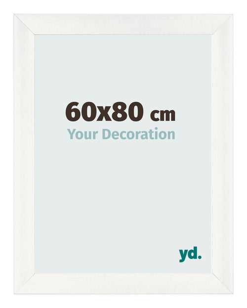 Cadre Photo 60x80cm Blanc Vintage MDF Pisa De Face Mesure | Yourdecoration.fr
