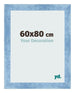 Cadre Photo 60x80cm Bleu Brillant Patine MDF Pisa De Face Mesure | Yourdecoration.fr