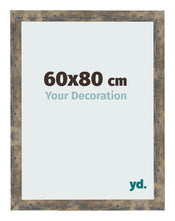Cadre Photo 60x80cm Bleu Or Mélangé MDF Bologna De Face Mesure | Yourdecoration.fr