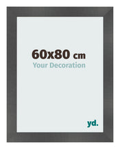 Cadre Photo 60x80cm Noir Argent Poli MDF Pisa De Face Mesure | Yourdecoration.fr