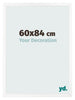 Cadre Photo 60x84 cm Blanc Mat MDF Bologna De Face Mesure | Yourdecoration.fr